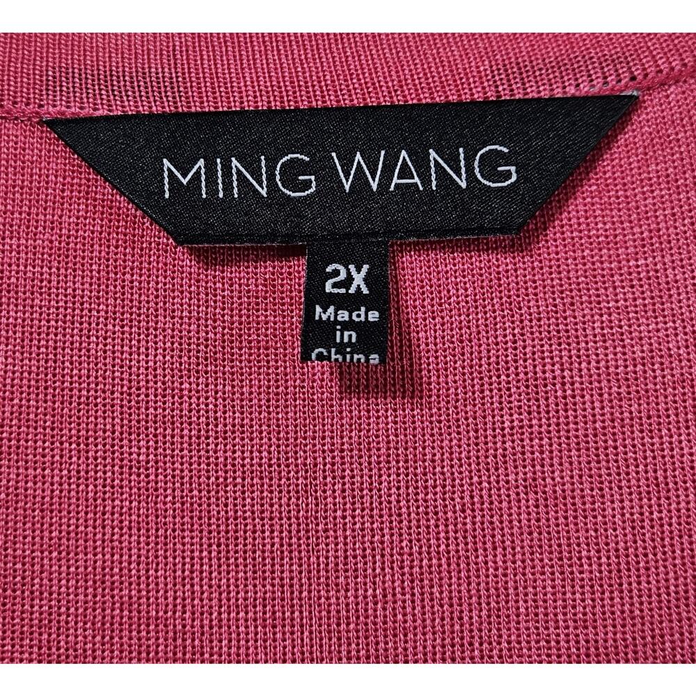 MING WANG Women's Plus 2X Tunic Tank Top Pink Sleeveless Capsule Wardrobe 48" - Picture 3 of 7
